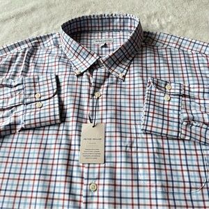 Peter Millar Calgary Crown Lite Burnt Orange Sport Shirt Mens XXL Stretch NWT